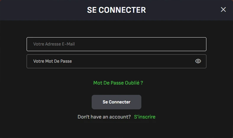 SE CONNECTER Votre Adresse E-Mail Votre Mot De Passe Mot De Passe Oublié ? Se Connecter Don't have an account? S'inscrire